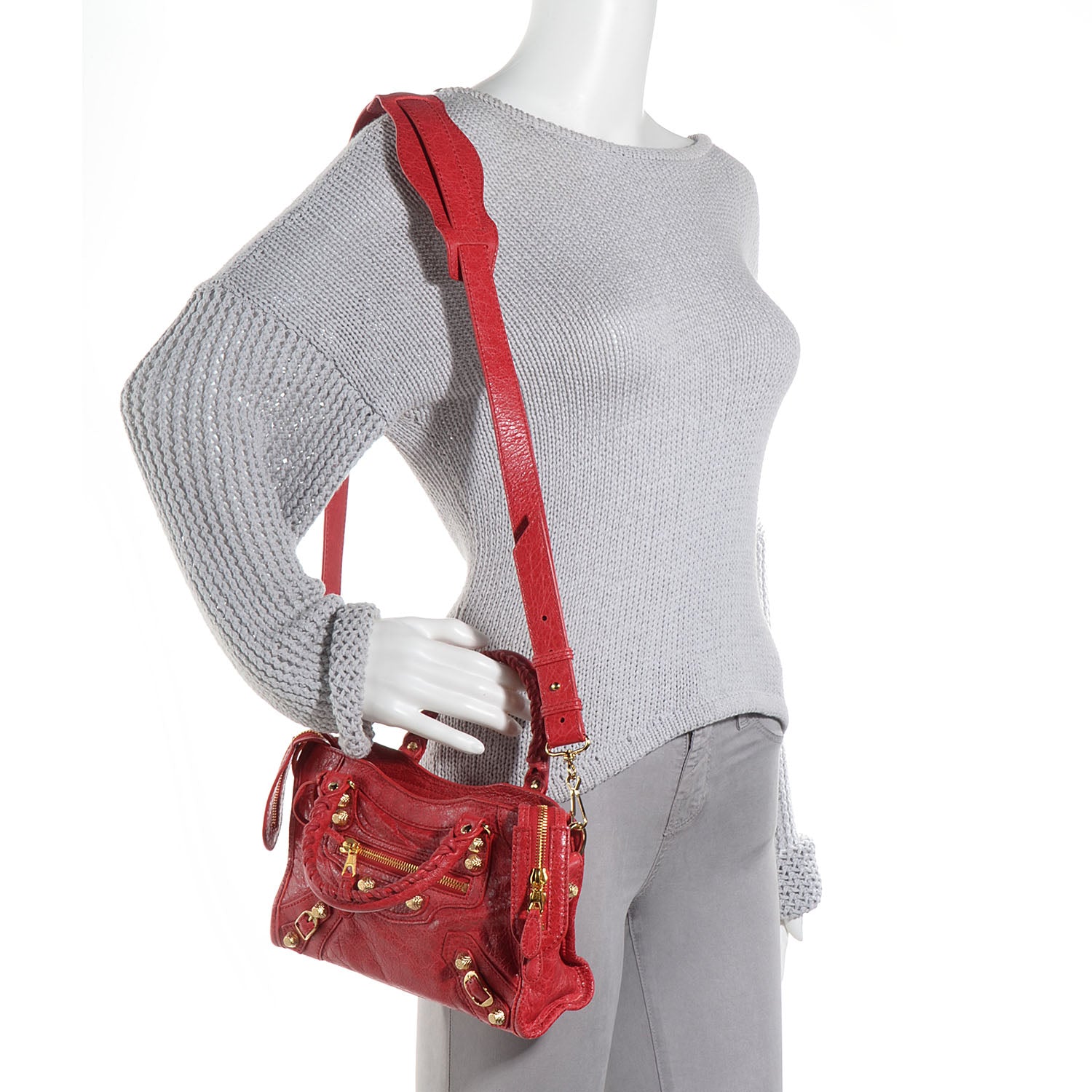 Balenciaga Agneau Giant 12 Gold Hardware Mini City Rouge Cardinal 2 of 12