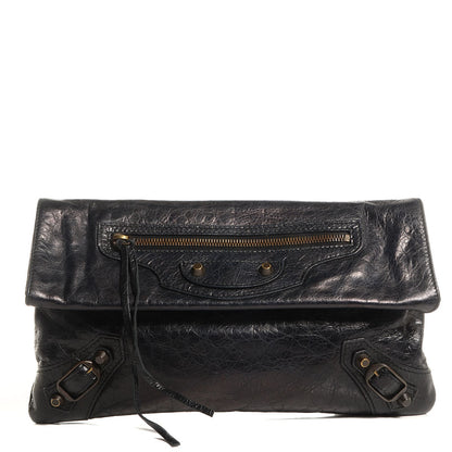 Balenciaga Agneau Classic Hardware Envelope Clutch Black 1 of 10