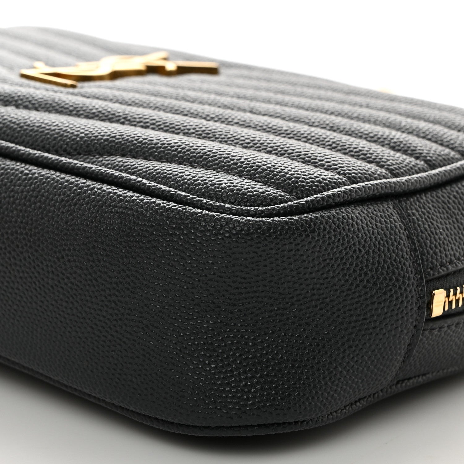 Saint Laurent Grain De Poudre Matelasse Monogram Mini Lou Camera Bag Dark Smog 10 of 10