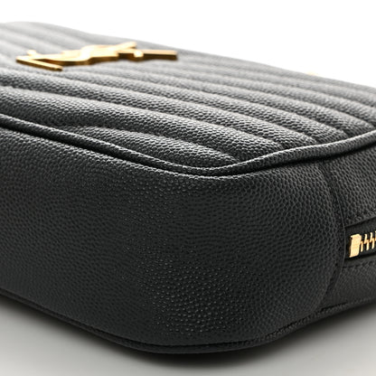 Saint Laurent Grain De Poudre Matelasse Monogram Mini Lou Camera Bag Dark Smog 10 of 10