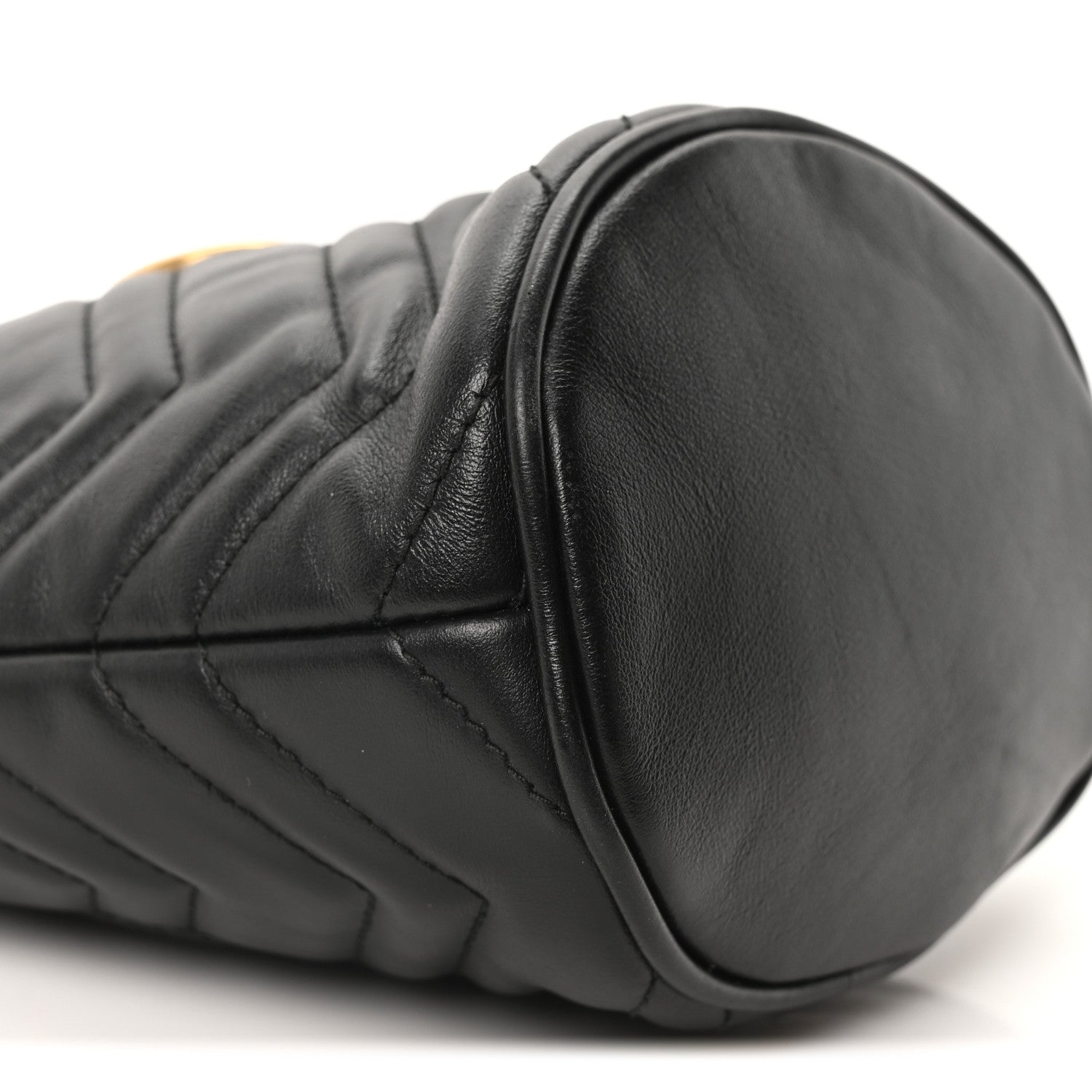 Gucci Calfskin Matelasse Mini GG Marmont 2.0 Bucket Bag Black 8 of 9