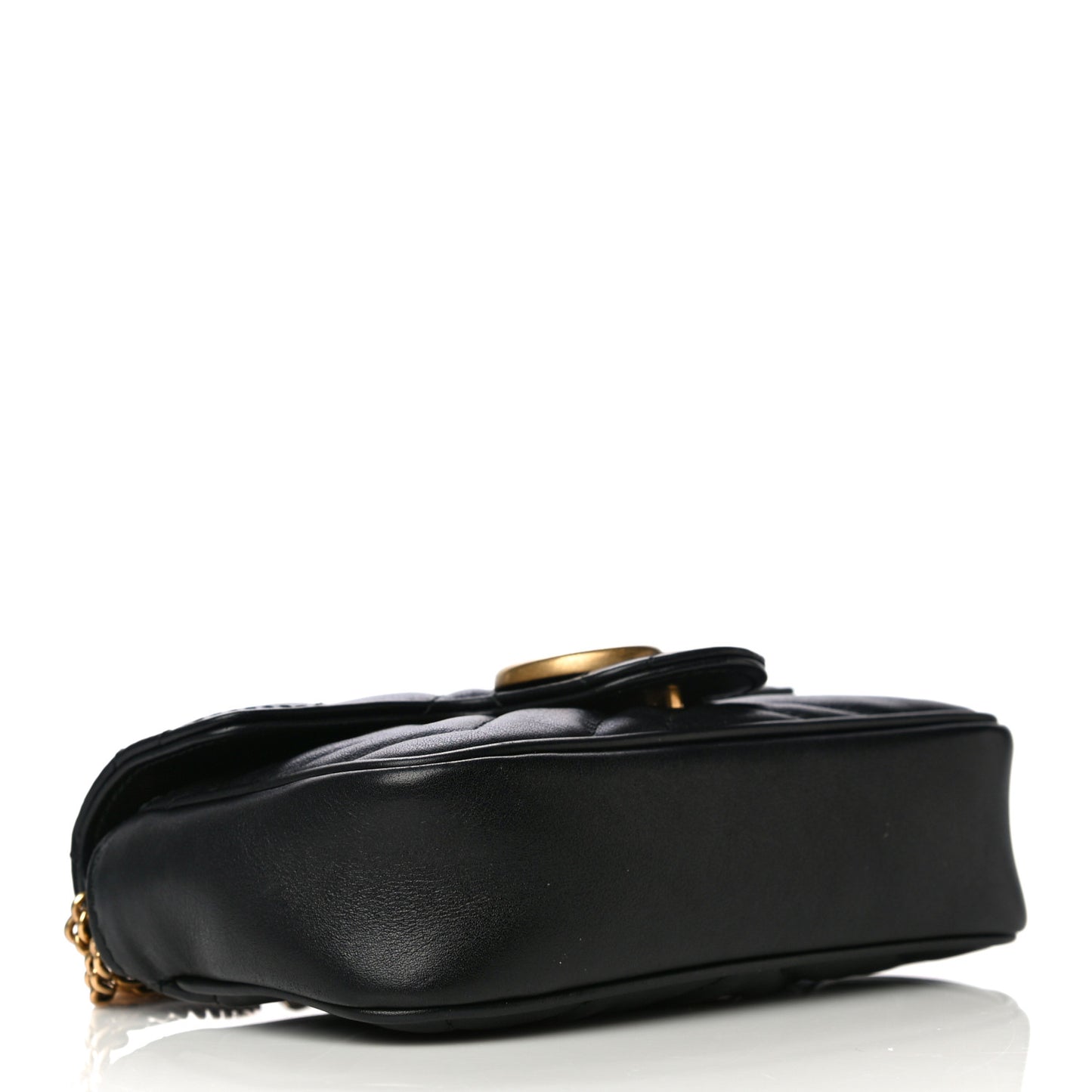 Calfskin Matelasse Super Mini GG Marmont Shoulder Bag Black