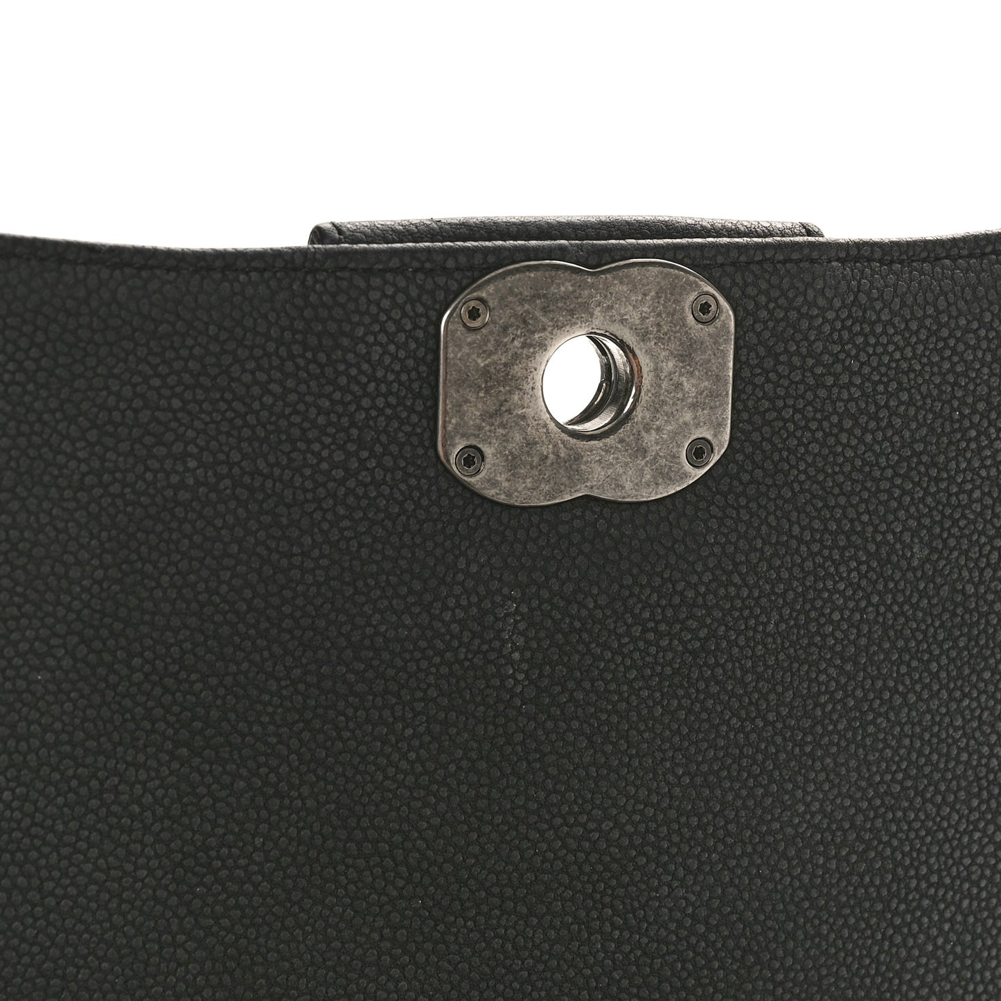 Washed Caviar Quilted Small Square Turn Around Ligne Flap Dark Grey