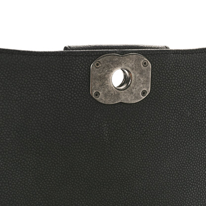 Chanel Washed Caviar Quilted Small Square Turn Around Ligne Flap Dark Grey 11 of 14