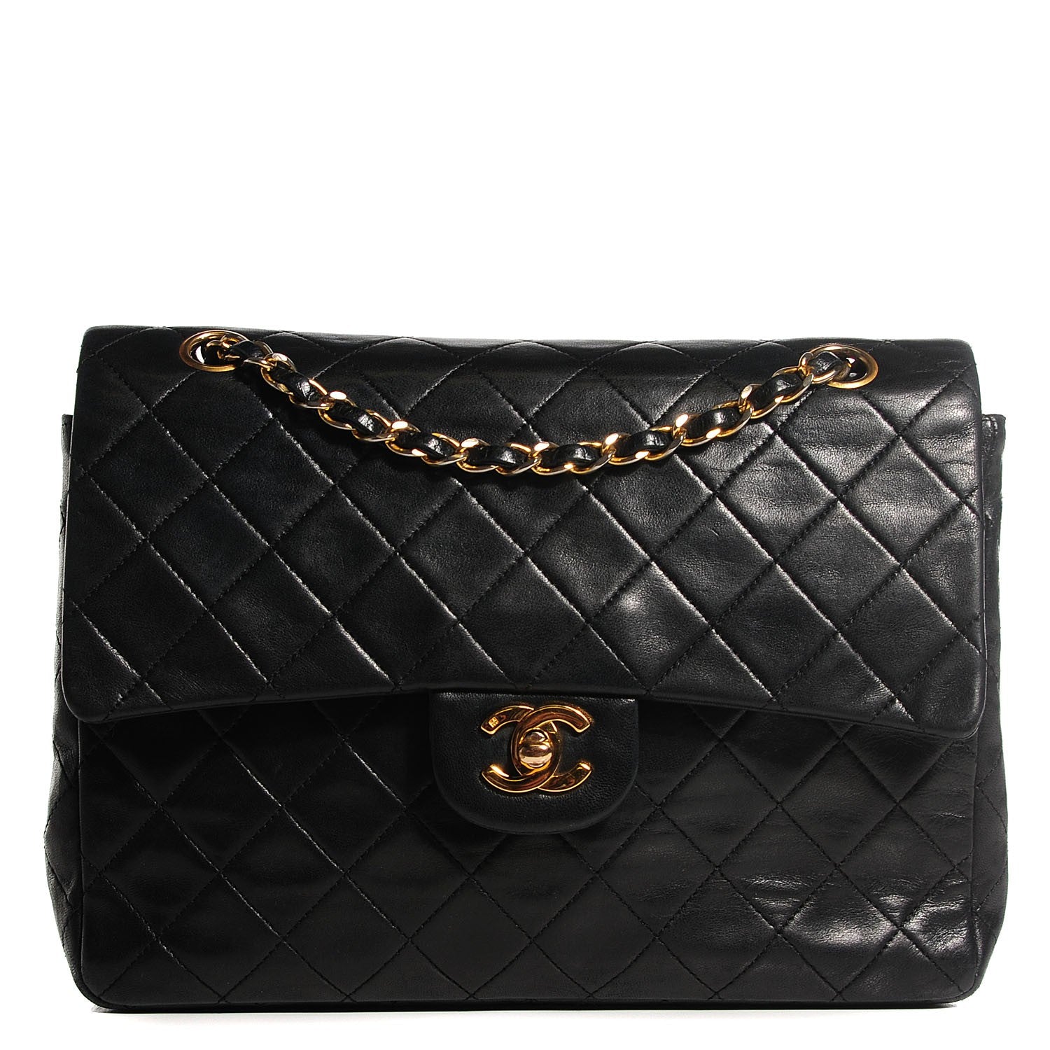 Chanel Lambskin Quilted Medium Double Flap Black 1 of 9