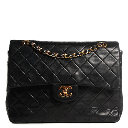Chanel Lambskin Quilted Medium Double Flap Black 1 of 9