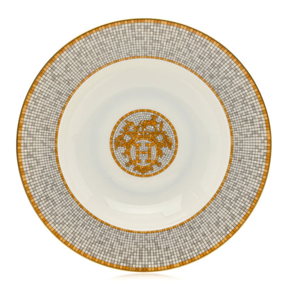 Hermes Porcelain Mosaique Au 24 Platine Soup Plate 1 of 9