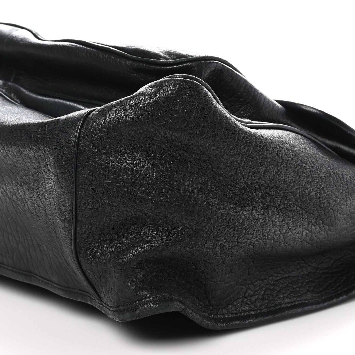 Grained Lambskin Monogram Oversized Niki Chain Satchel Black