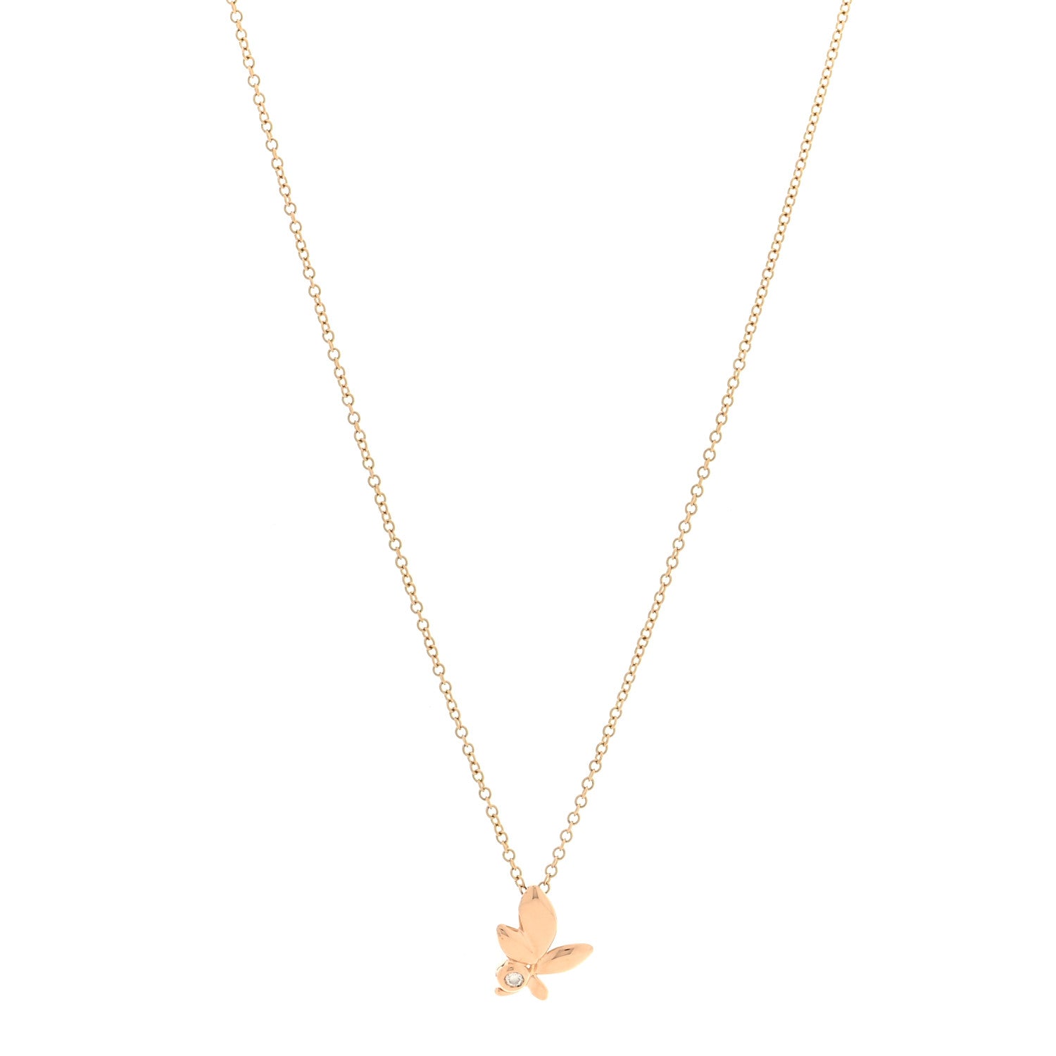 Tiffany 18K Yellow Gold Diamond Paloma Picasso Olive Leaf Pendant Necklace 1 of 7