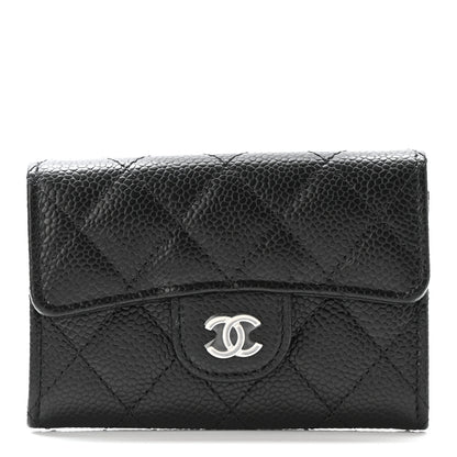 Chanel Caviar Quilted Flap Card Holder Wallet Black 1 of 8