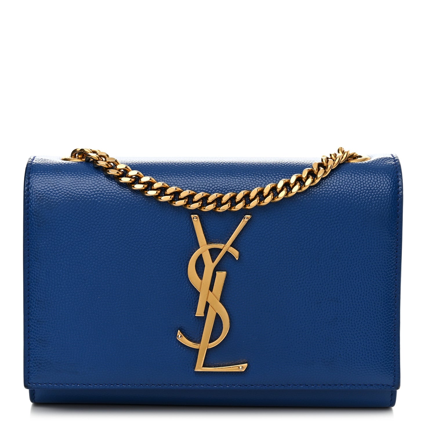 Saint Laurent Grain De Poudre Small Classic Monogram Kate Satchel Royal Blue 1 of 16