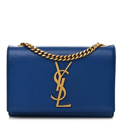Saint Laurent Grain De Poudre Small Classic Monogram Kate Satchel Royal Blue 1 of 16