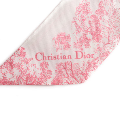 Christian Dior Silk Toile De Jouy Mitzah Scarf Ivory Pink 1 of 3