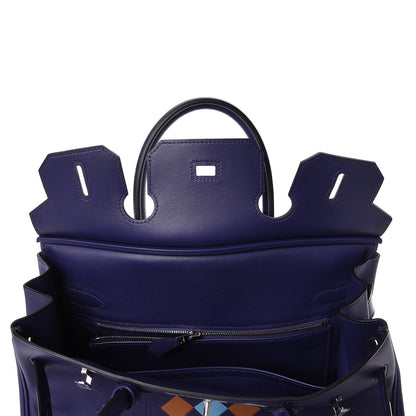 Hermes Swift Epsom Tressage Birkin 30 Bleu Encre Bleu Du Nord Gold 17 of 34