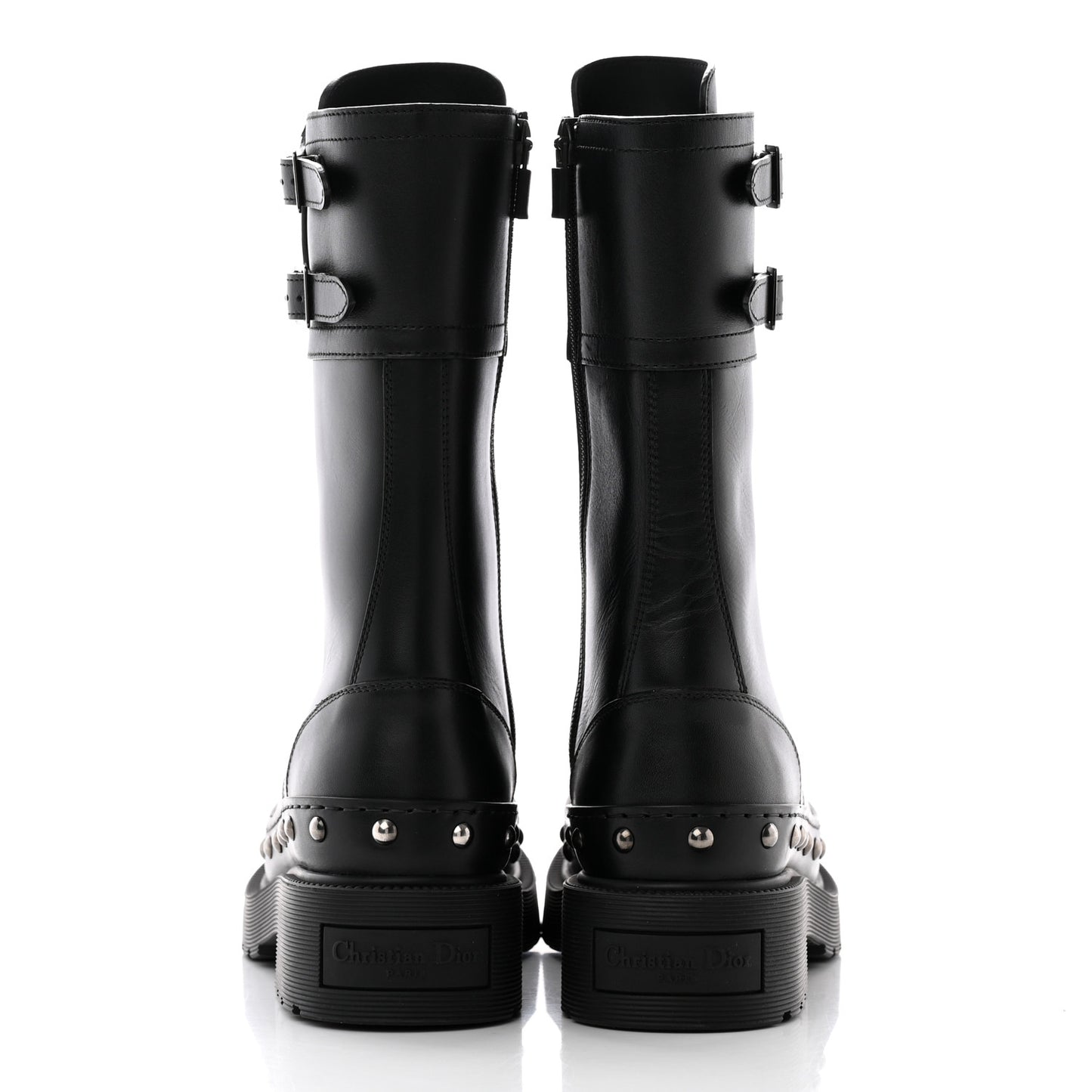 Calfskin Diorquake 25mm Combat Boots 36 Black