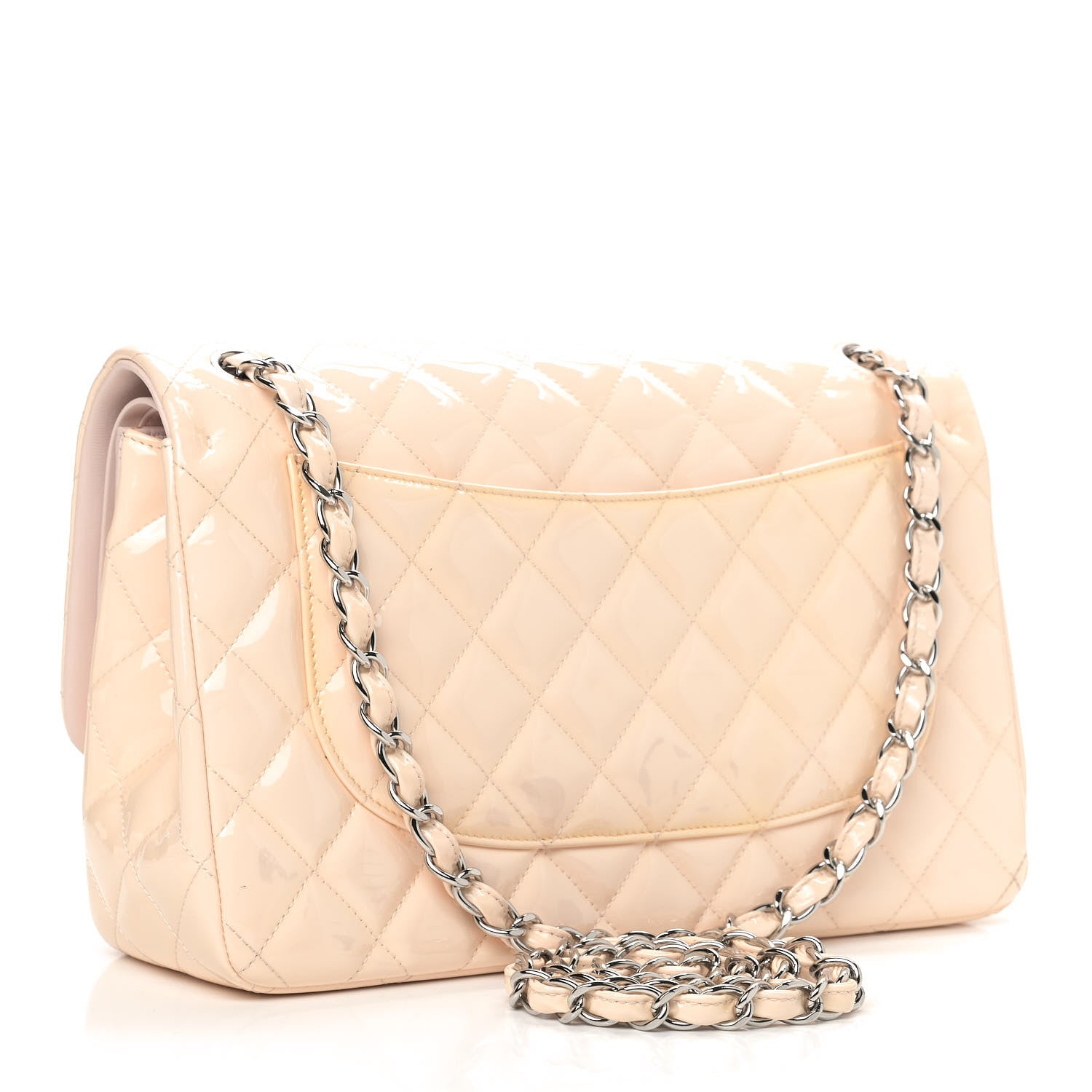 Chanel Patent Quilted Jumbo Double Flap Light Pink 2 of 9