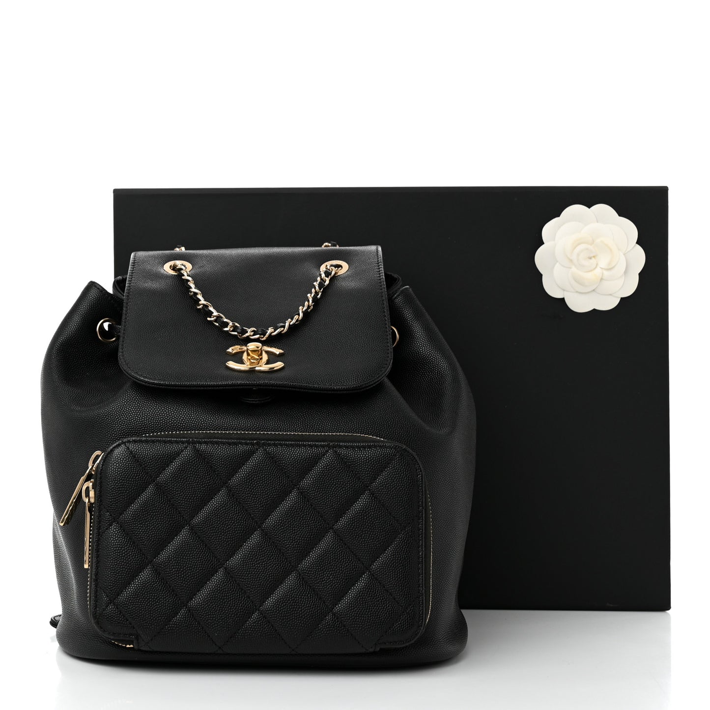 Caviar Quilted Business Affinity Backpack Black
