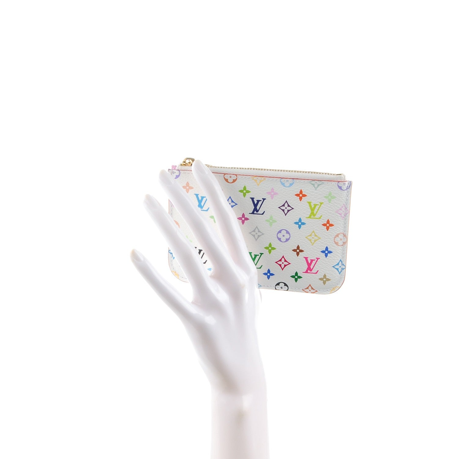 Louis Vuitton Monogram Multicolor Key Pouch White Litchi 2 of 7