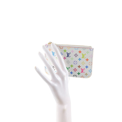 Louis Vuitton Monogram Multicolor Key Pouch White Litchi 2 of 7