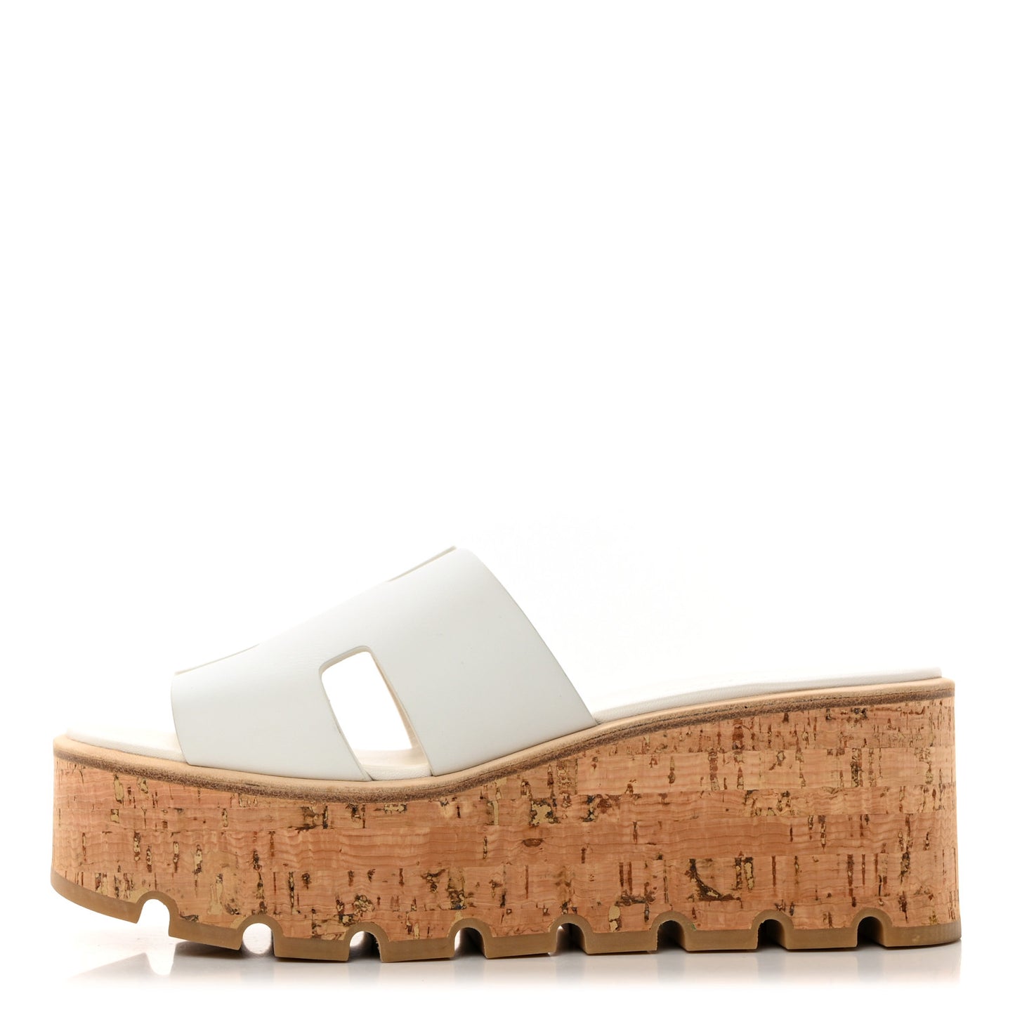 Calfskin Cork Eze 30 Sandals 37 White