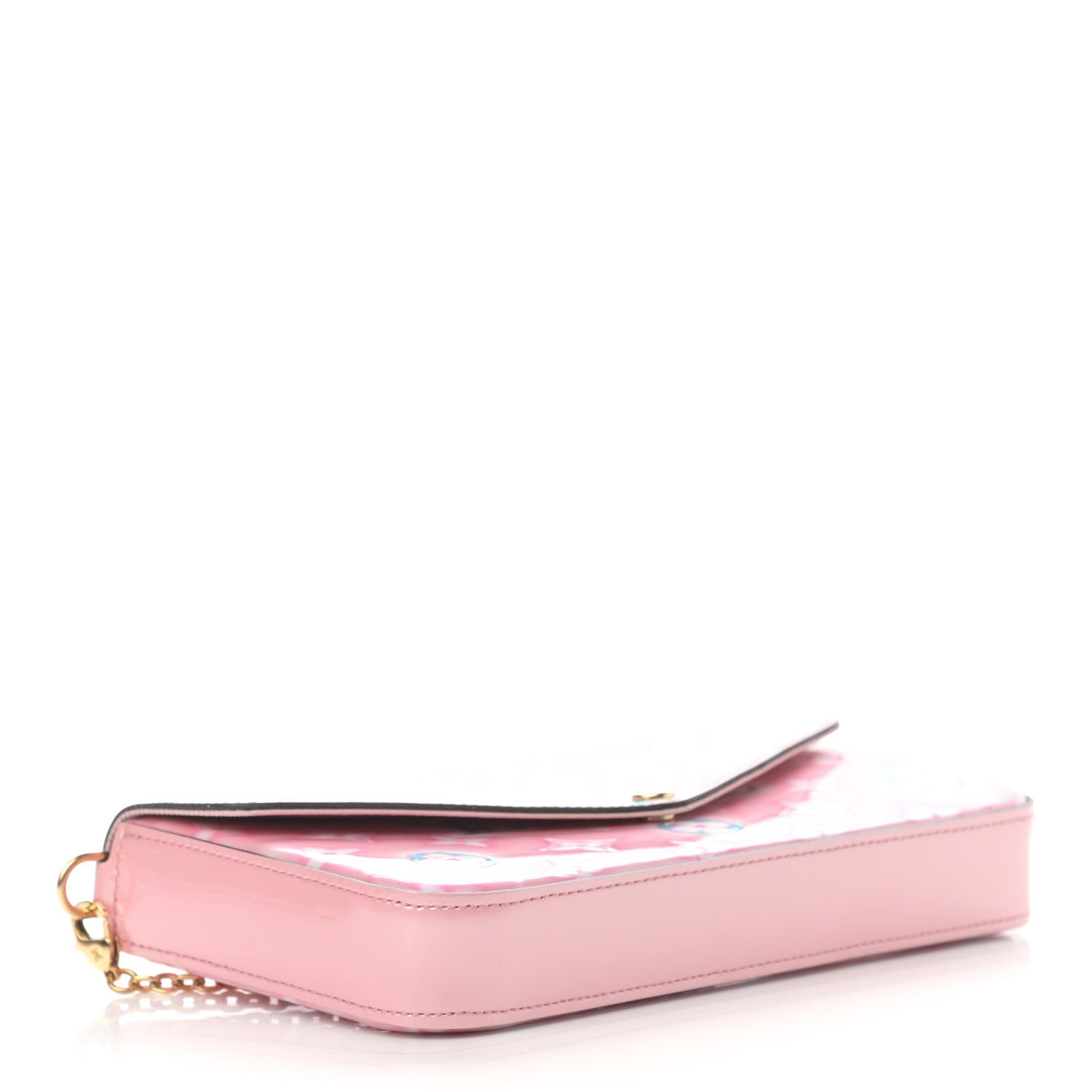 Louis Vuitton Vernis Valentine Felicie Pochette Chain Wallet Light Pink Neon 5 of 11