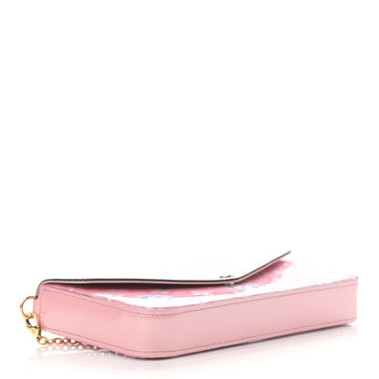 Louis Vuitton Vernis Valentine Felicie Pochette Chain Wallet Light Pink Neon 5 of 11