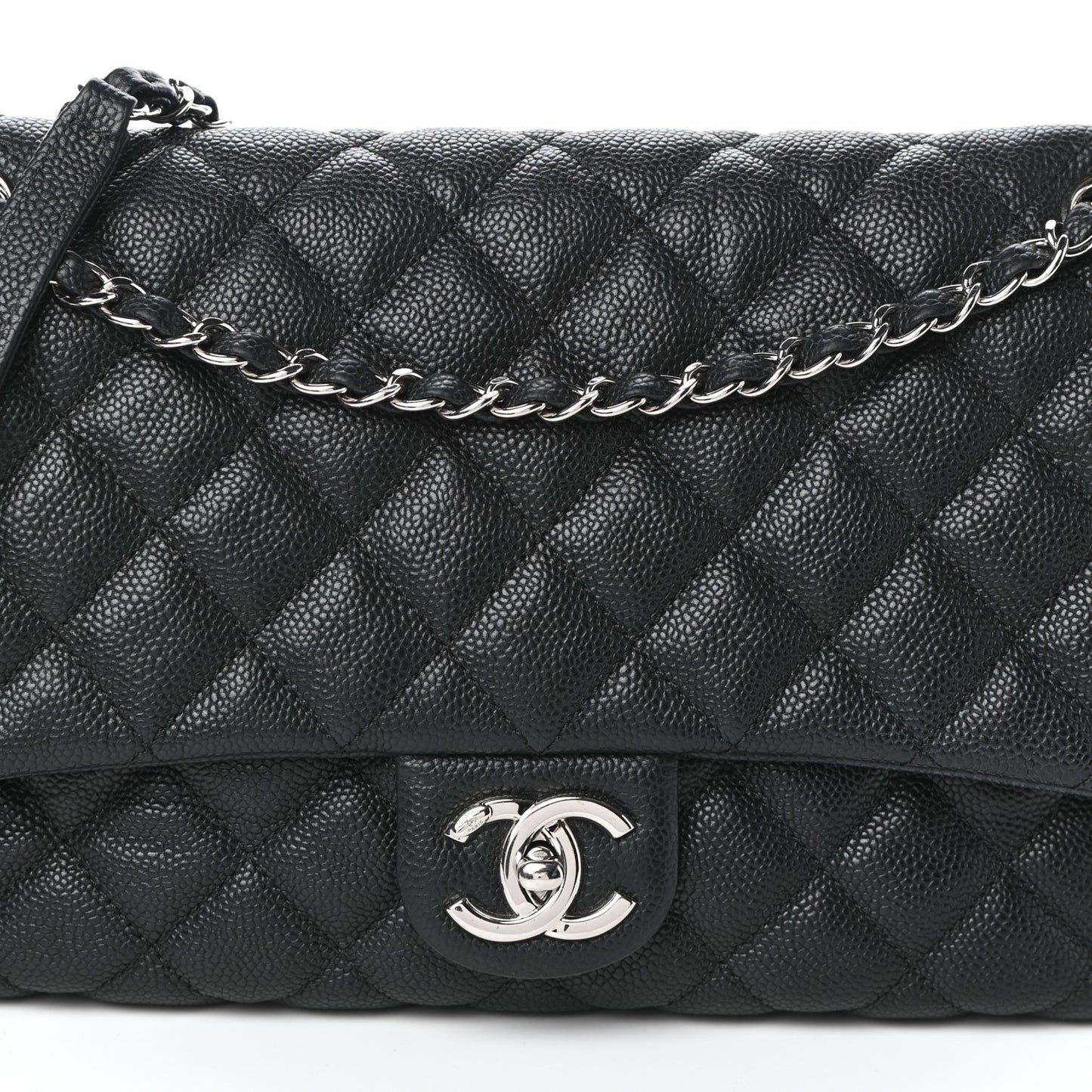 Caviar Quilted Jumbo Easy Flap Black