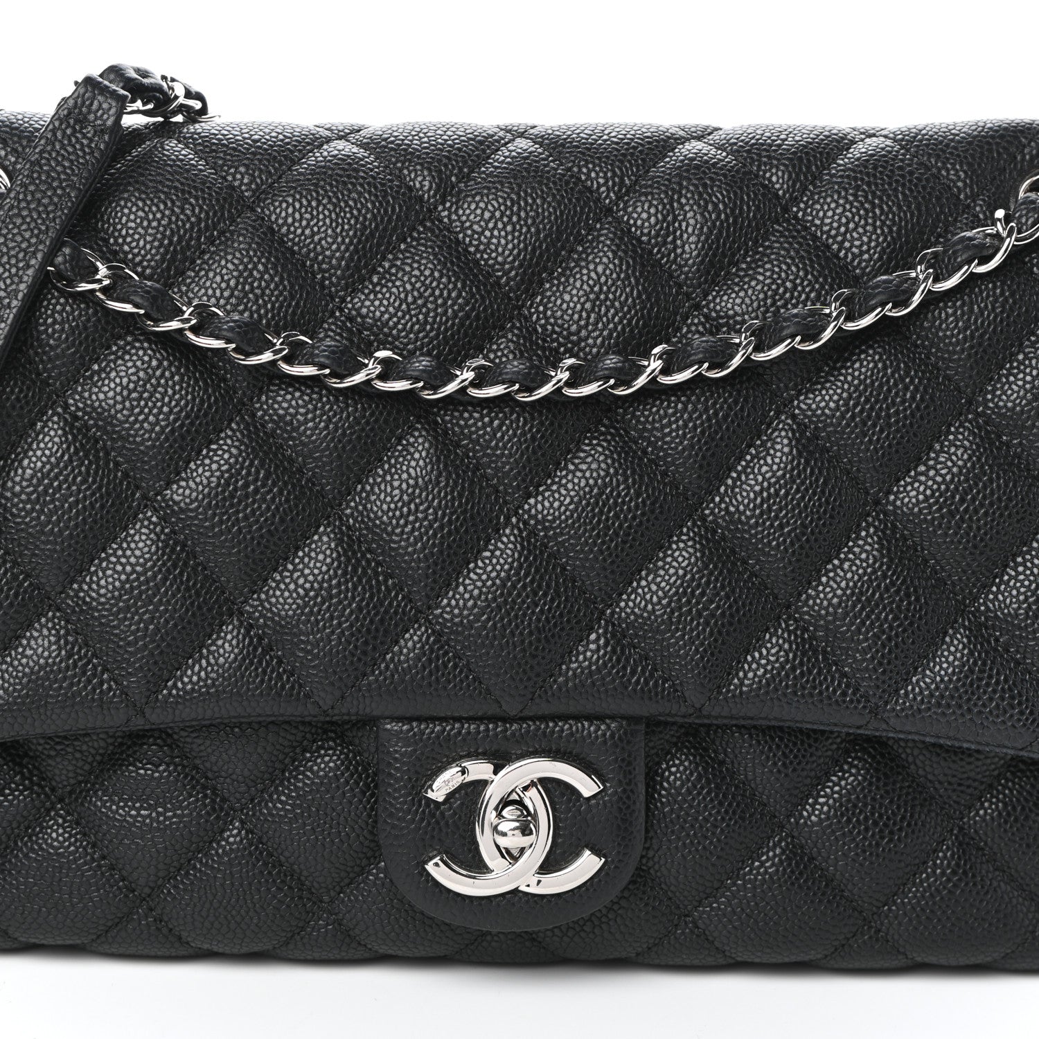 Chanel Caviar Quilted Jumbo Easy Flap Black 8 of 10