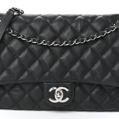 Chanel Caviar Quilted Jumbo Easy Flap Black 8 of 10