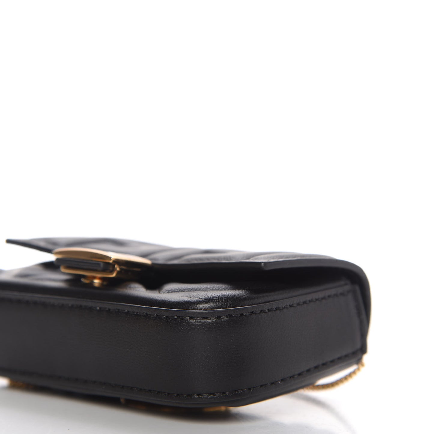 Nappa Matisse FF Embossed Nano Baguette Charm Black