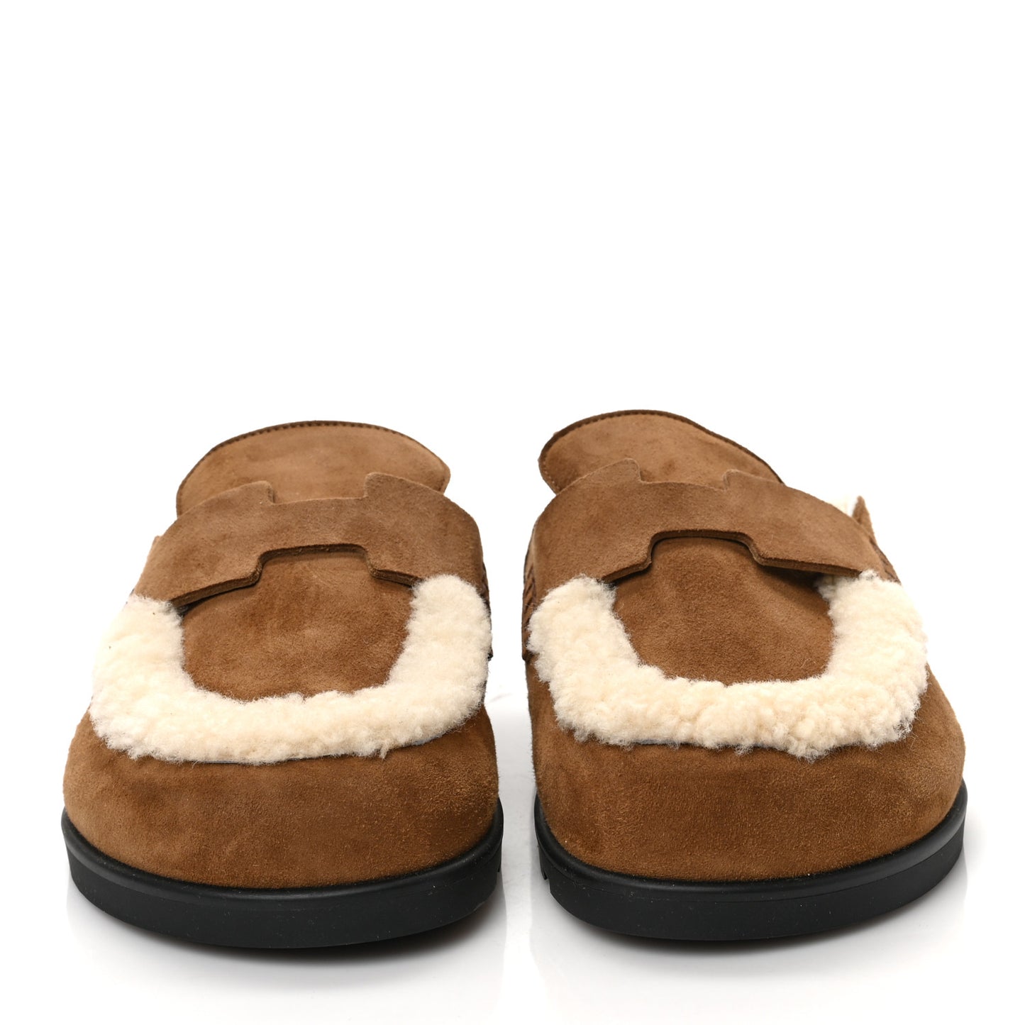 Suede Goatskin Shearling Go Mules 36.5 Brun Frume Ecru