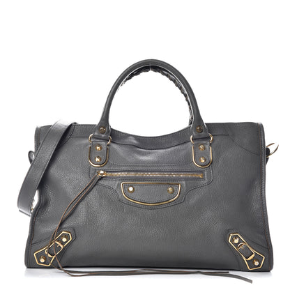 Balenciaga Chevre Gold Metallic Edge Hardware City Gris Acier 1 of 11