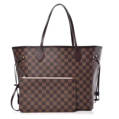 Louis Vuitton Damier Ebene Neo Neverfull MM Rose Ballerine 1 of 13
