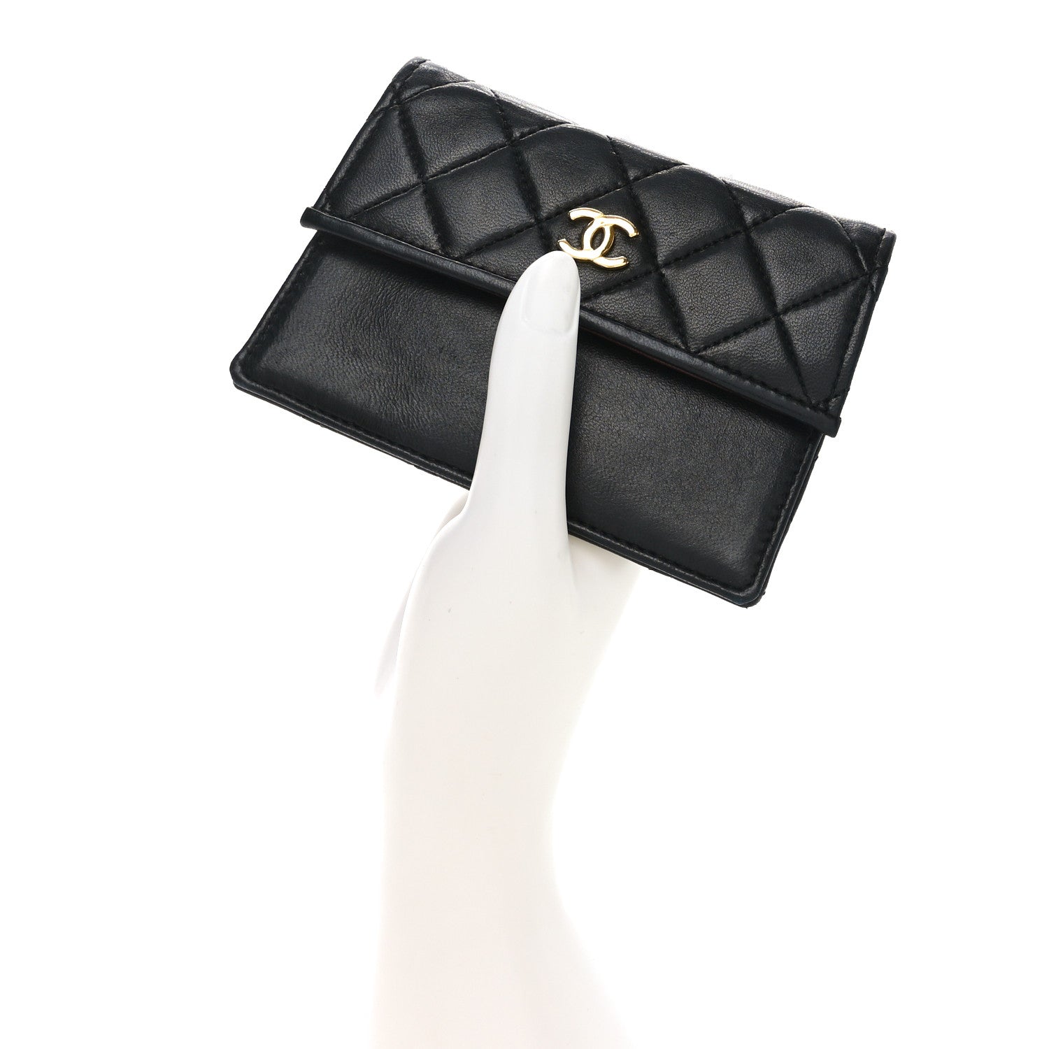 Chanel Lambskin Quilted Coin Purse Black 2 of 7