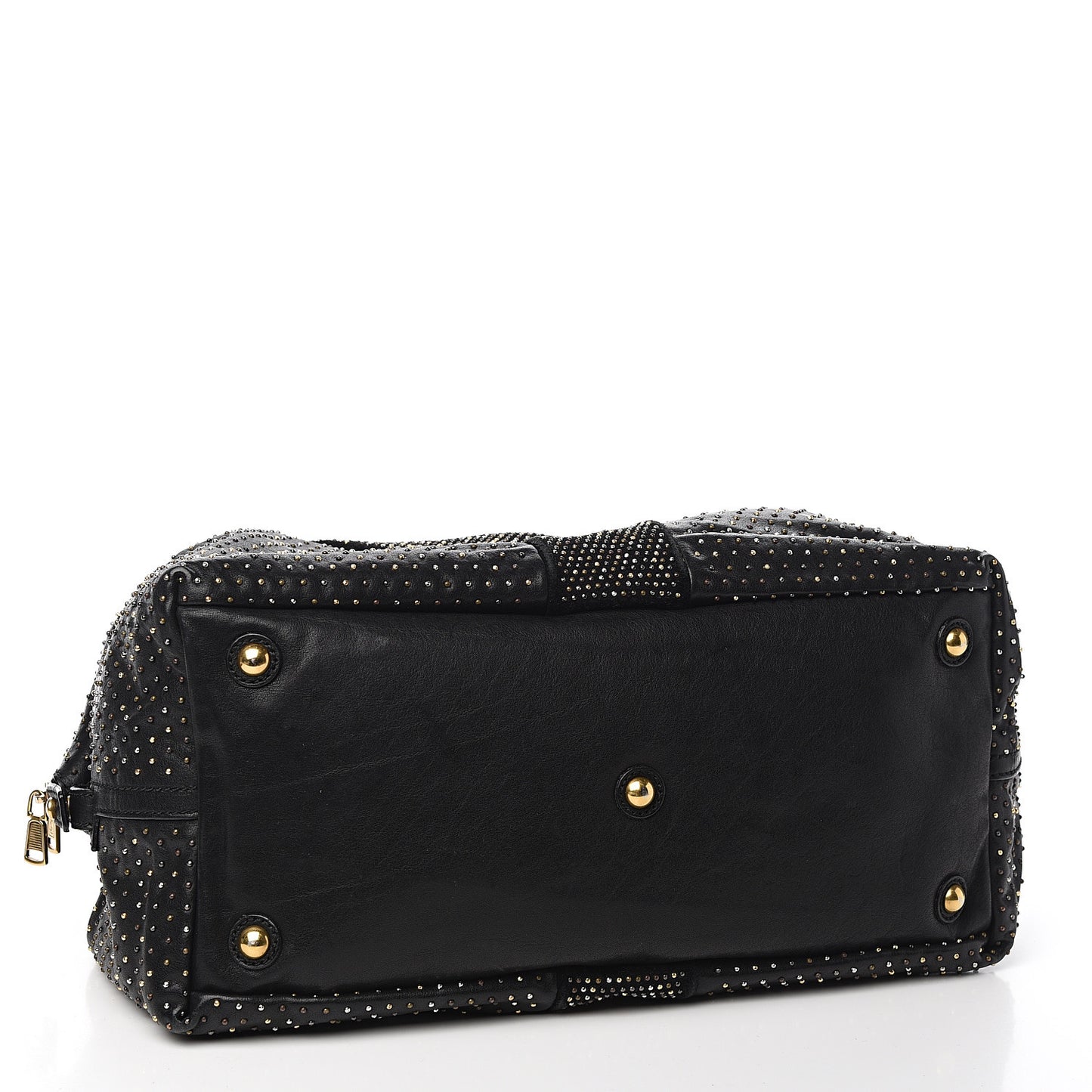 Calfskin Rock Studded Easy Sac Black