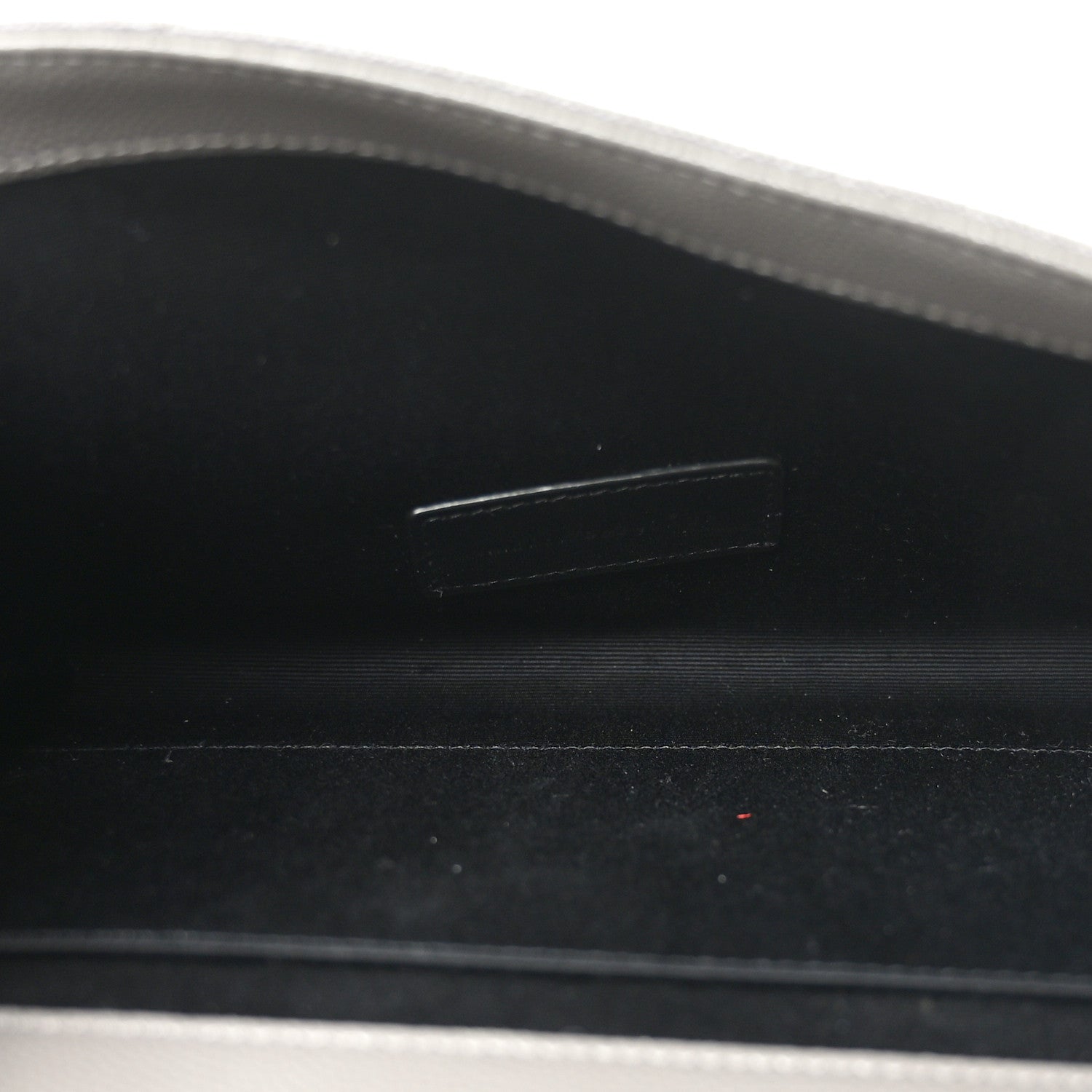 Saint Laurent Grain De Poudre Matelasse Chevron Monogram Envelope Clutch Fog 5 of 11