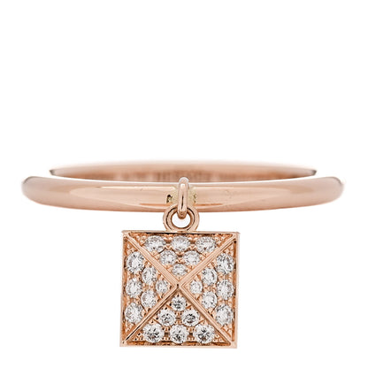 Hermes 18K Rose Gold Diamond PM Clou d'H Ring 52 6 1 of 5