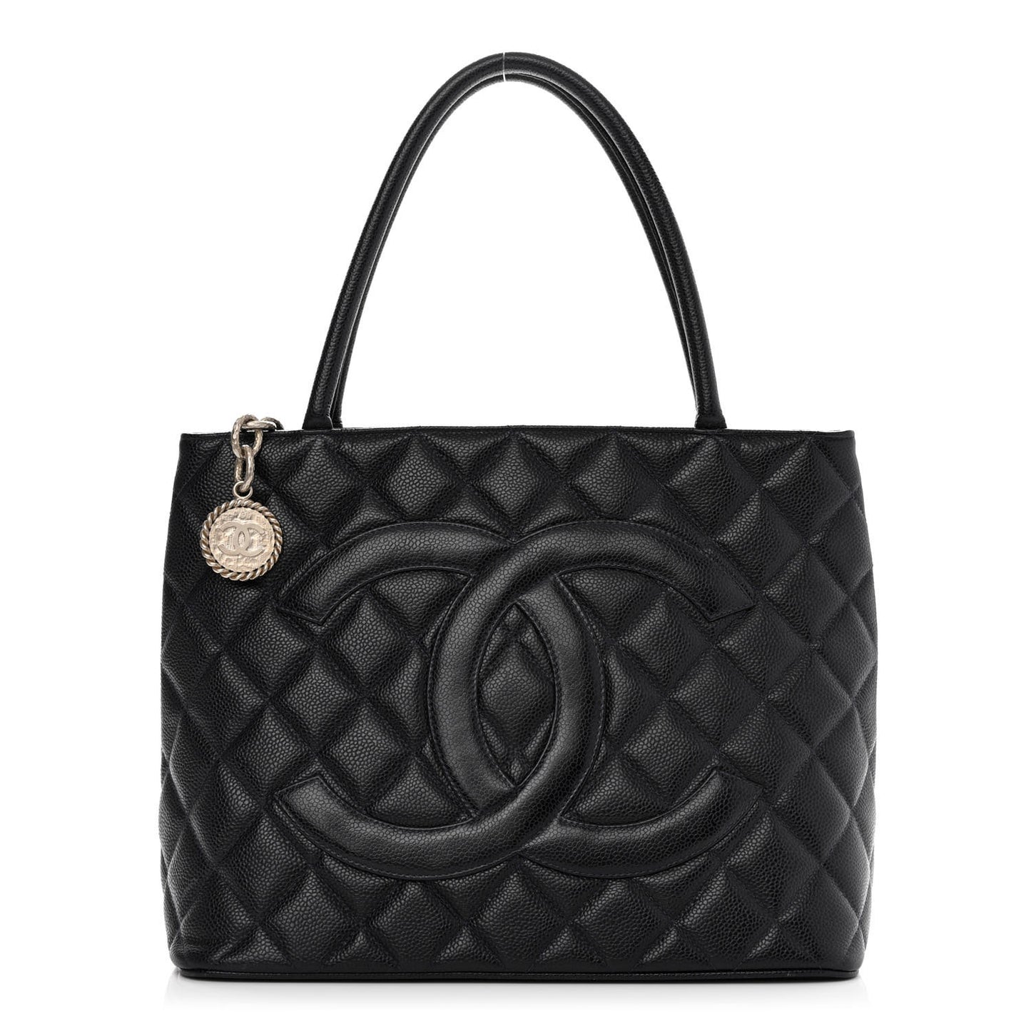 Caviar Quilted Medallion Tote Navy