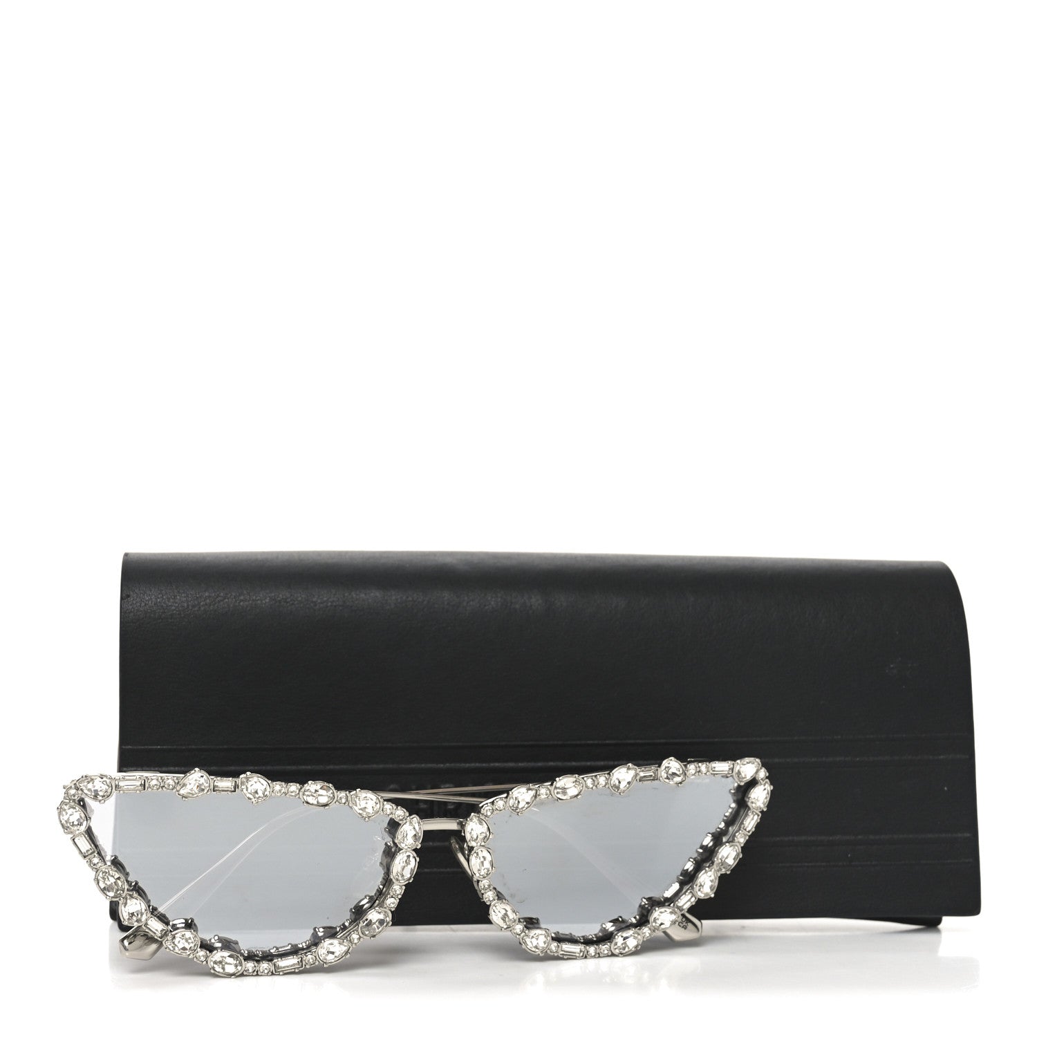 Christian Dior Metal Crystal MissDior B1U Butterfly Mirror Sunglasses Silver 7 of 7