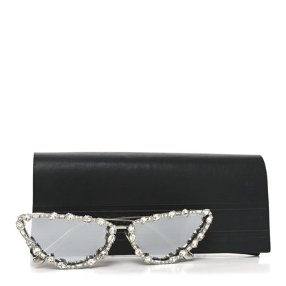 Christian Dior Metal Crystal MissDior B1U Butterfly Mirror Sunglasses Silver 7 of 7