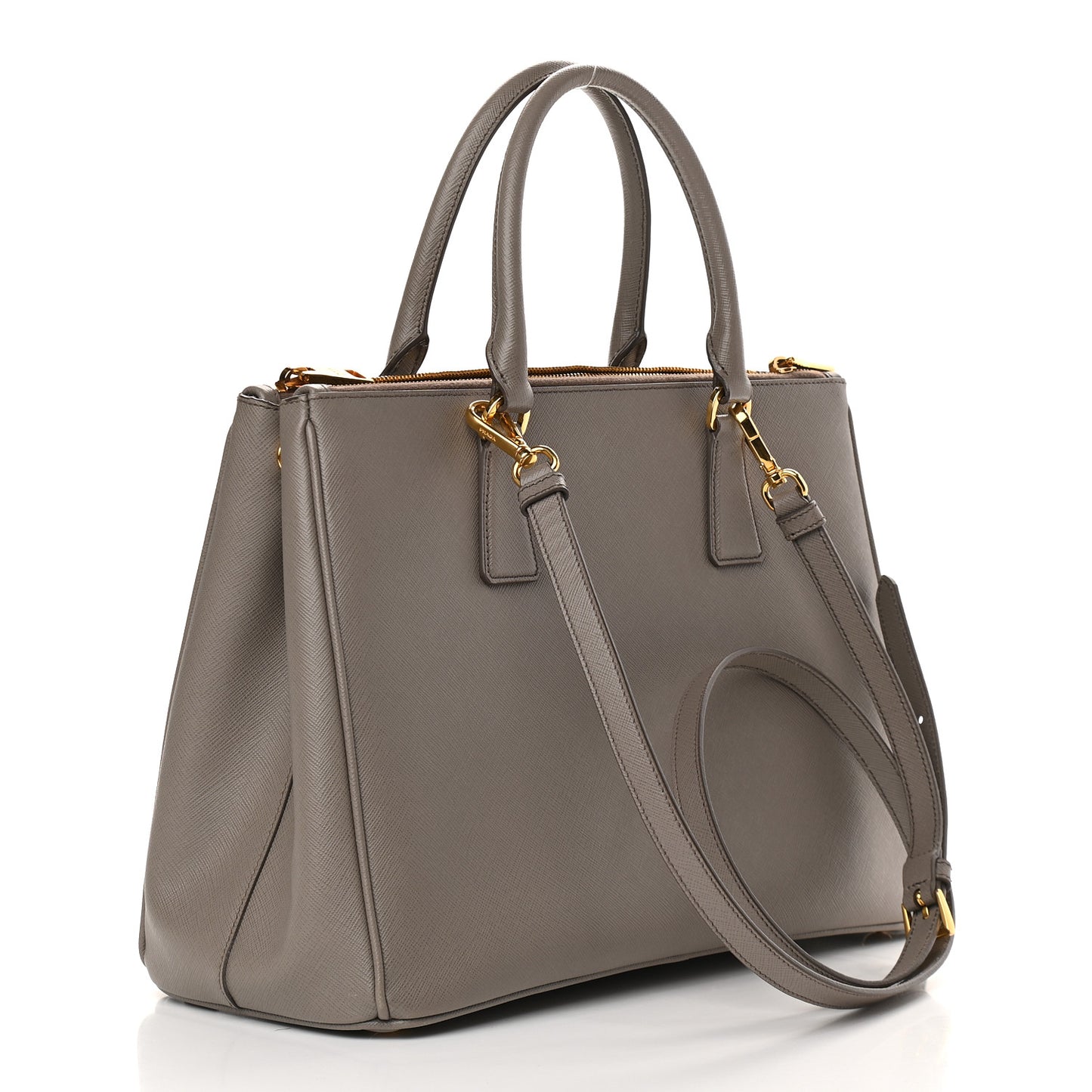 Saffiano Medium Galleria Double Zip Tote Argilla
