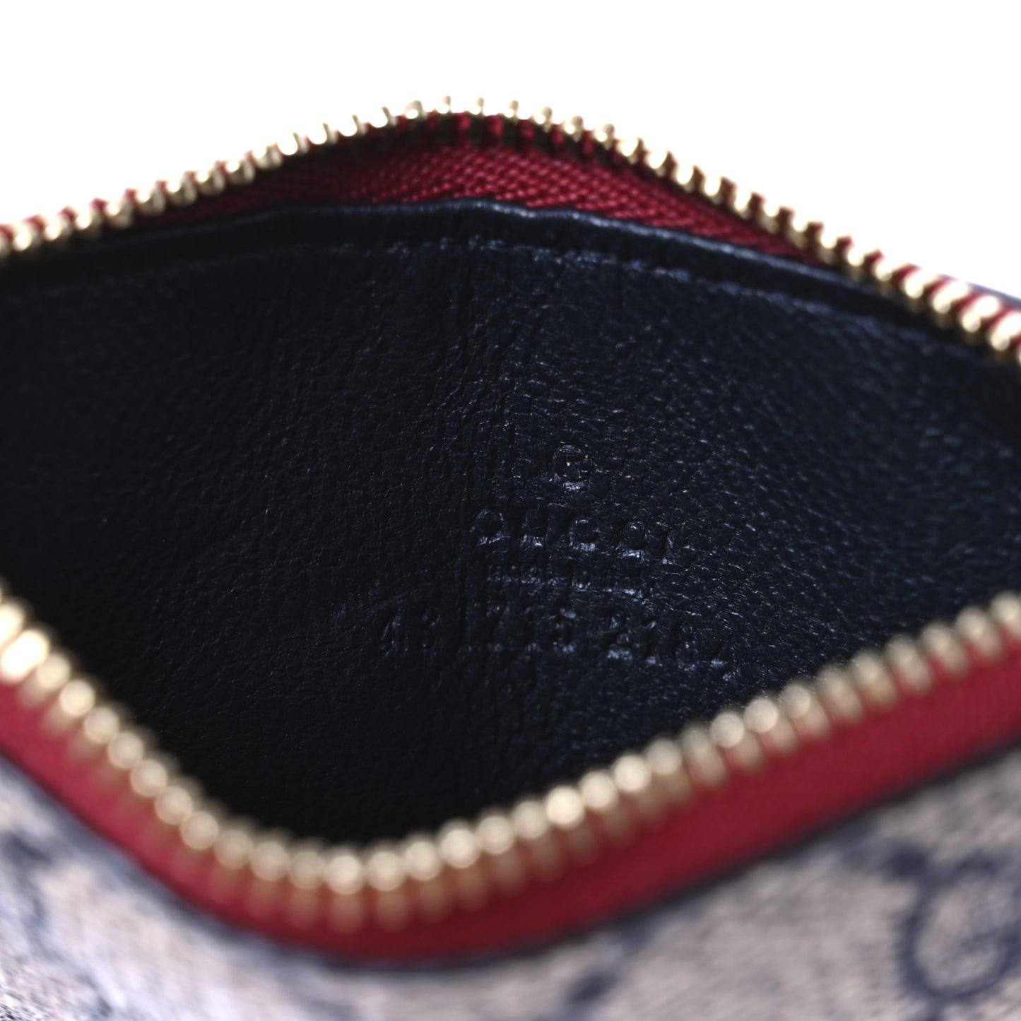 GG Supreme Monogram Coin Case Card Holder Beige Blue Hibiscus Red