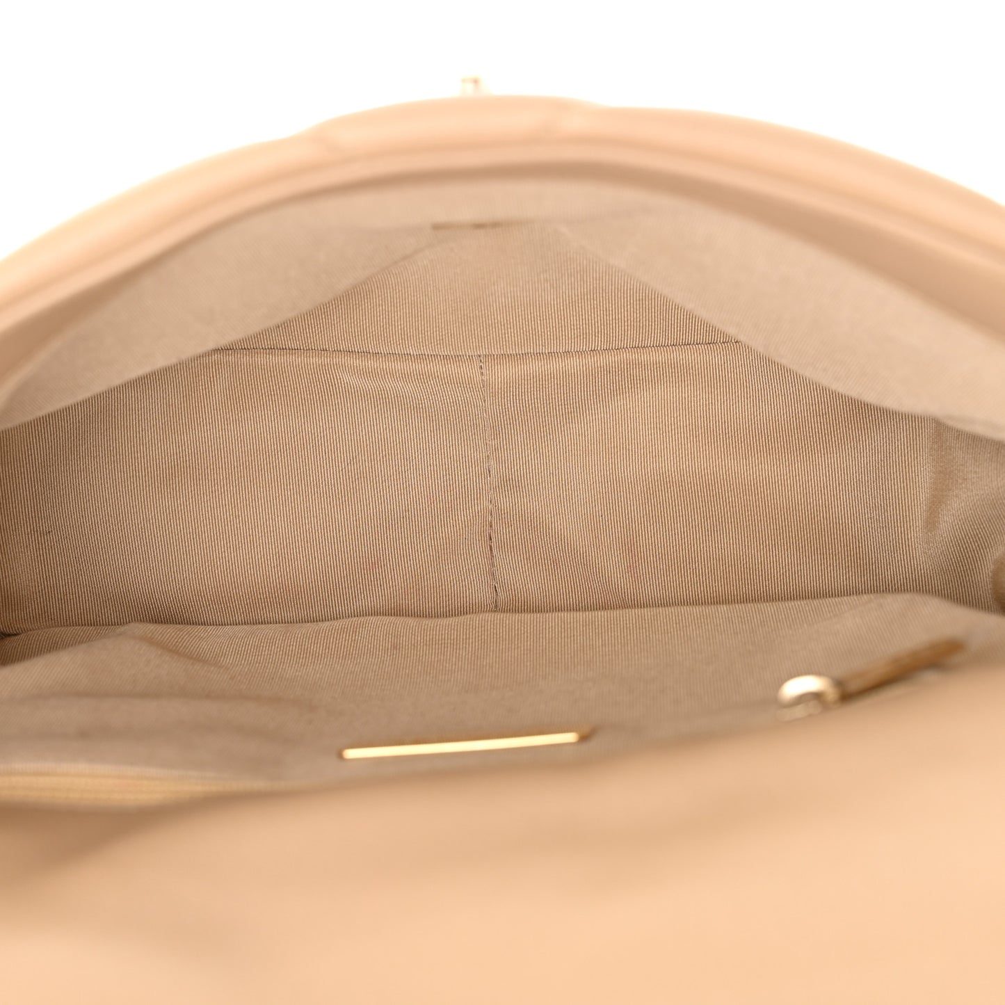 Lambskin Quilted Medium Chanel 19 Flap Dark Beige