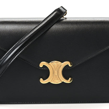 Celine Shiny Calfskin Triomphe Margo Wallet on Chain Black 7 of 9