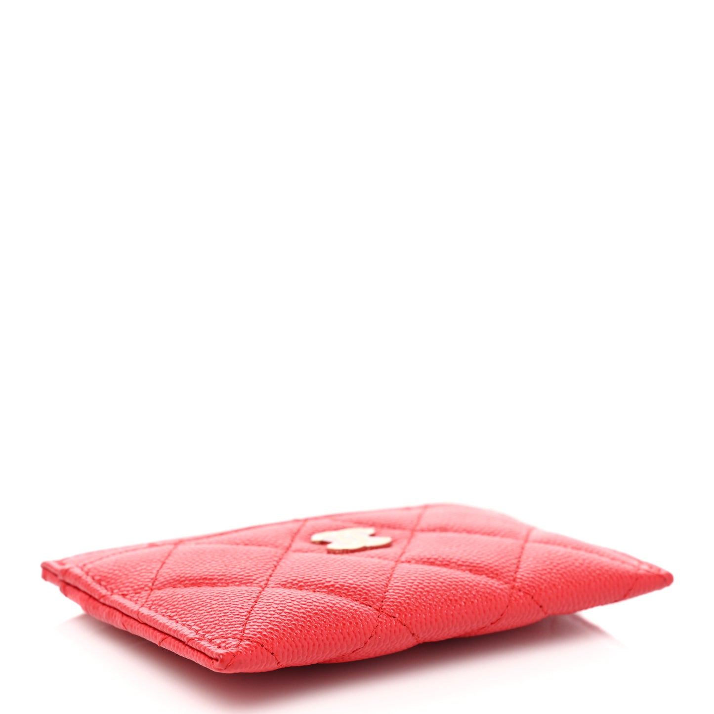 Caviar Quilted Card Holder Red