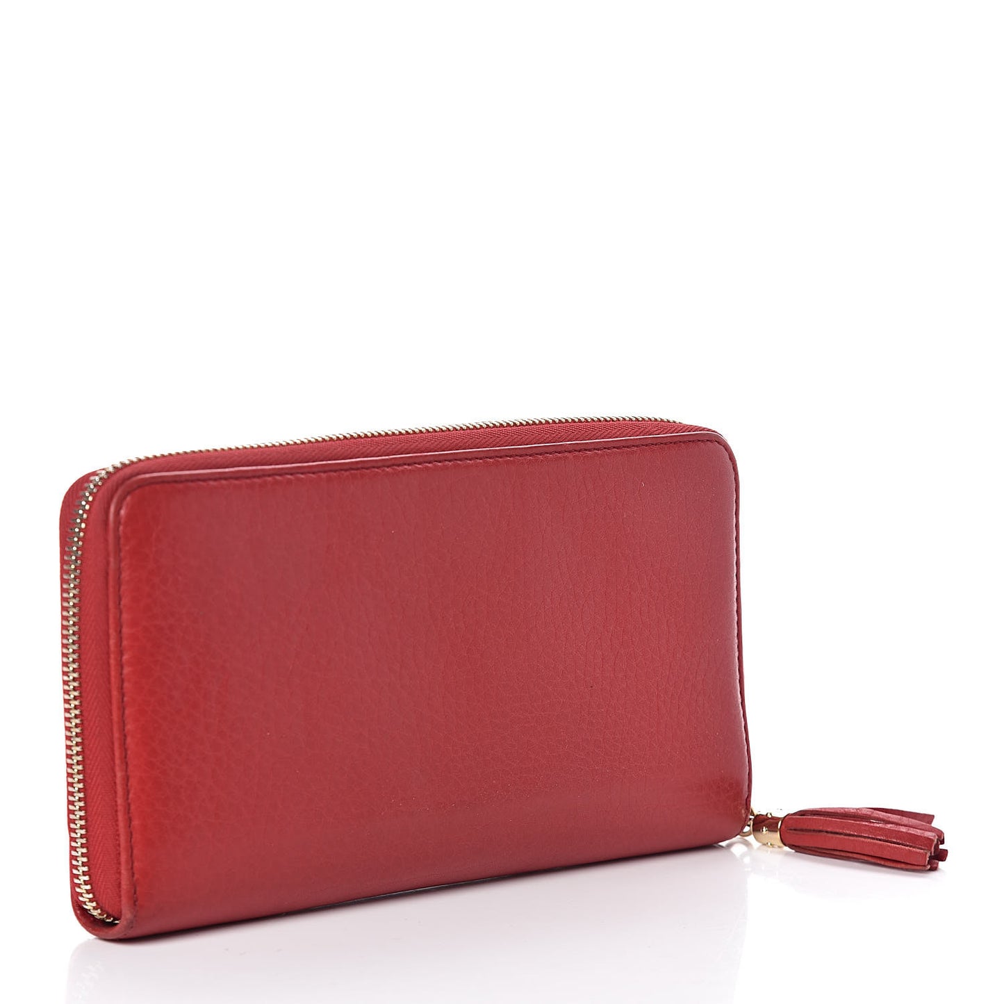 Pebbled Calfskin Soho Zip Around Wallet Red