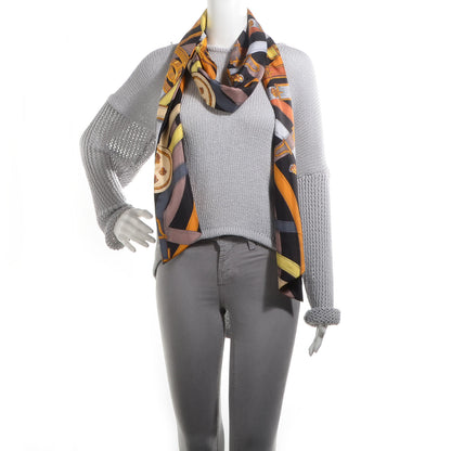 Hermes Silk Cavalcadour Maxi Twilly Black 2 of 6