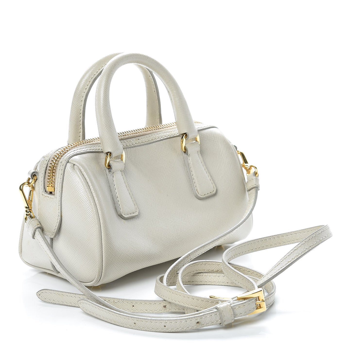 Saffiano Lux Mini Top Handle Crossbody Talco