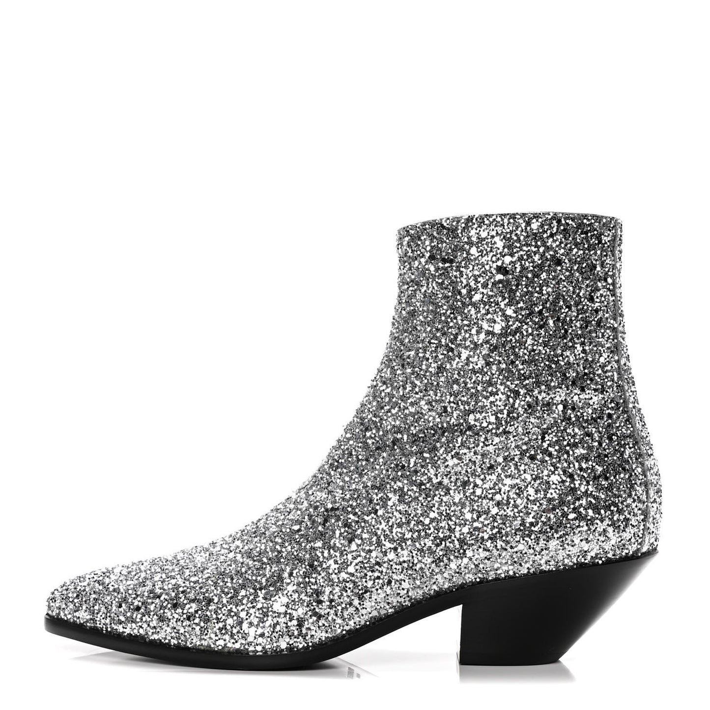 Glitter Calfskin West 45 Boots 38.5 Silver