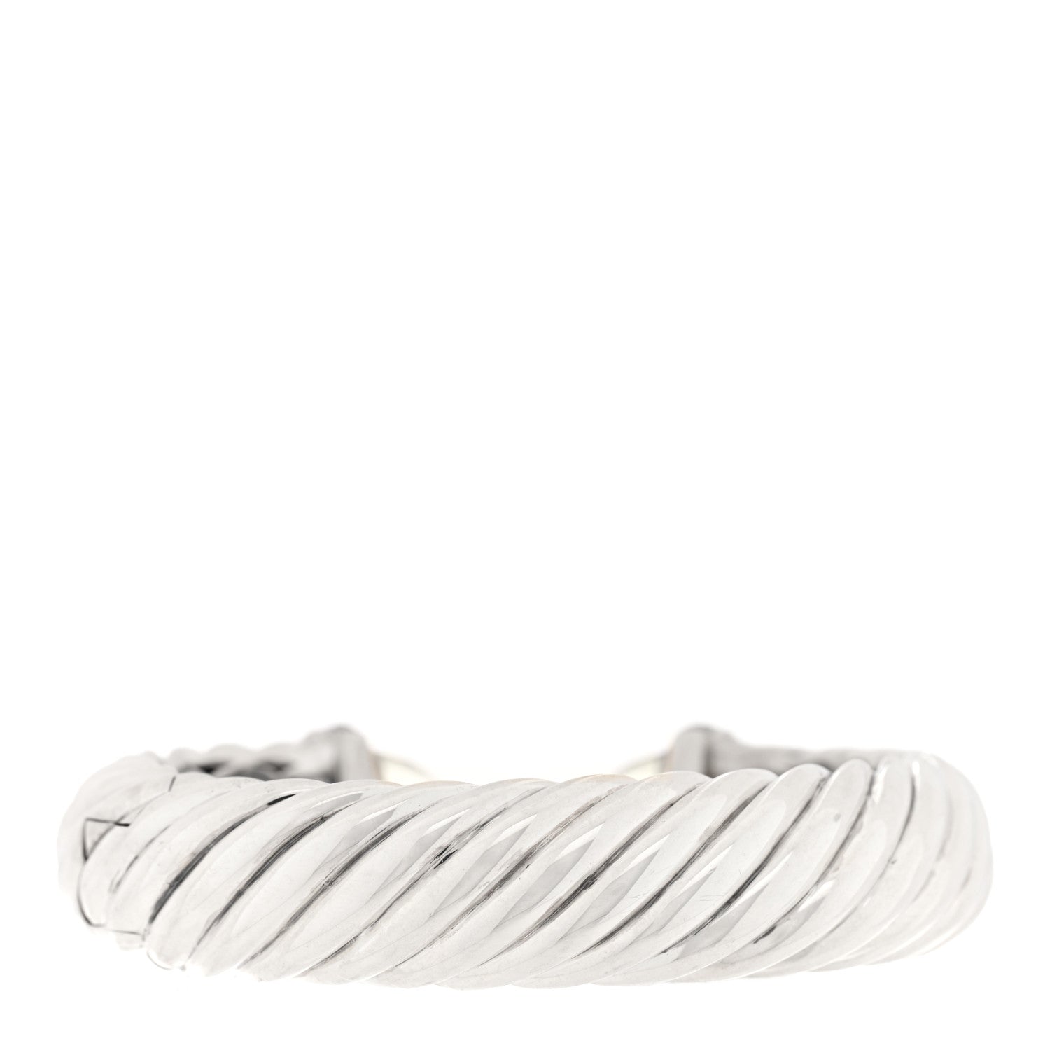 David Yurman Sterling Silver Prasiolite Diamond 15mm Waverly Bracelet 2 of 3